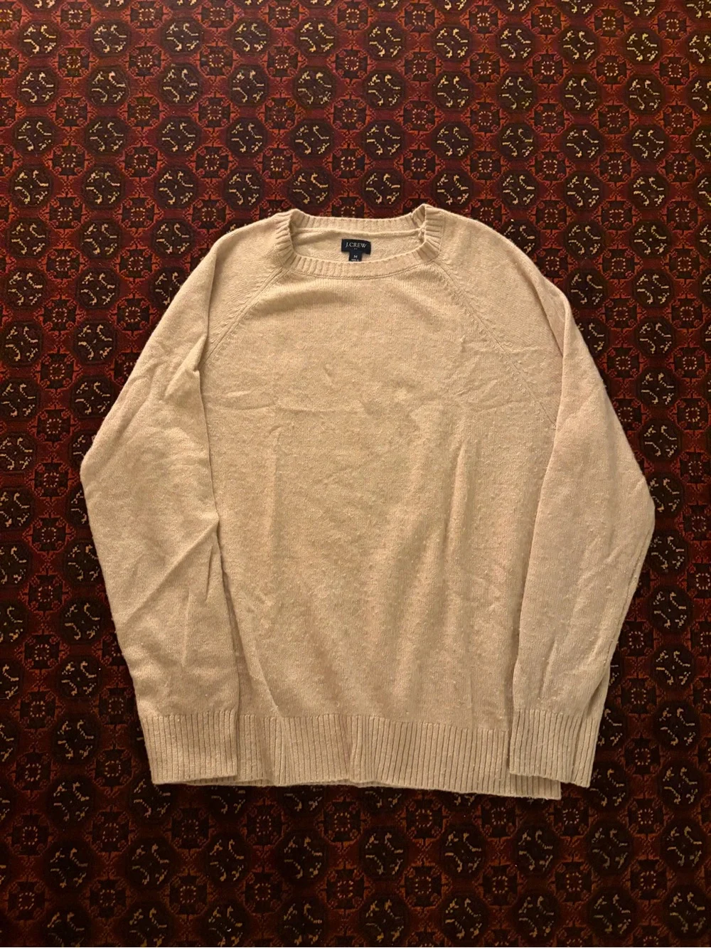 J. Crew Men's Light Cream Crewneck Sweater